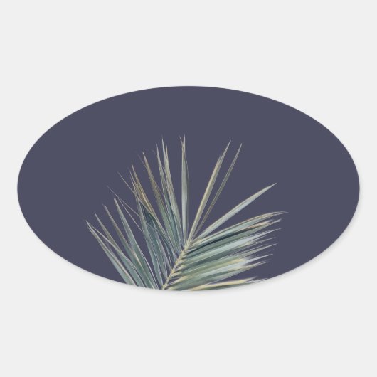 Hellgrünes Blatt Ovaler Aufkleber (Vorderseite)