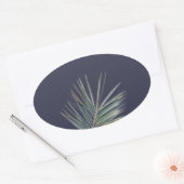 Hellgrünes Blatt Ovaler Aufkleber (Umschlag)