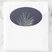 Hellgrünes Blatt Ovaler Aufkleber (Tasche)