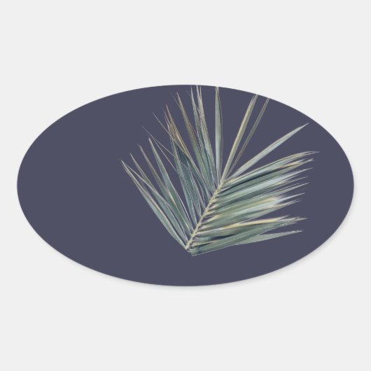 Hellgrünes Blatt Ovaler Aufkleber (Vorderseite)