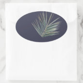 Hellgrünes Blatt Ovaler Aufkleber (Tasche)