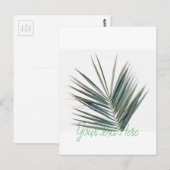 Hellgrünes Blatt Postkarte (Vorne/Hinten)
