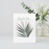 Hellgrünes Blatt Postkarte (Stehend Vorderseite)