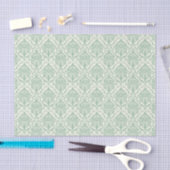 Hellgrünes Damastmuster Seidenpapier (Handwerk)