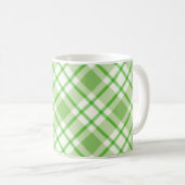 Hellgrünes diagonales Karomuster Kaffeetasse (VorderseiteRechts)