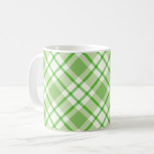 Hellgrünes diagonales Karomuster Kaffeetasse