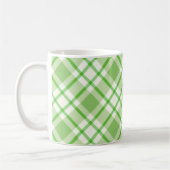 Hellgrünes diagonales Karomuster Kaffeetasse (Links)