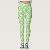 Hellgrünes Diagonalmuster des Karos Leggings (Vorderseite)