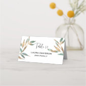 Hellgrünes, einfaches, minimalistisches Blatt mit  Platzkarte (Vorderseite)