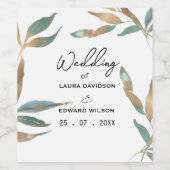 Hellgrünes, einfaches, minimalistisches Blatt mit  Weinetikett (Einzelnes Label)