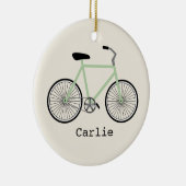 Hellgrünes Fahrrad-personalisierte Verzierung Keramik Ornament (Rechts)