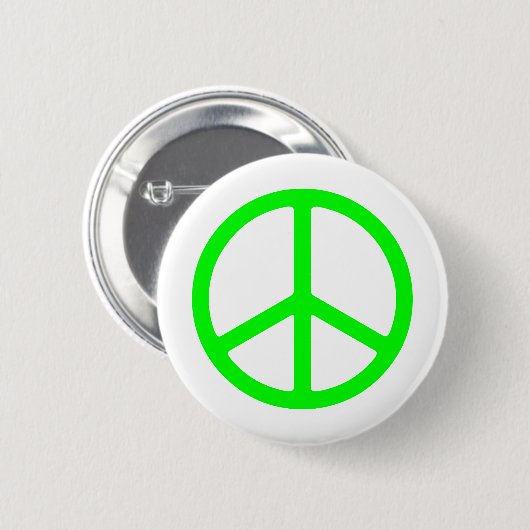 Hellgrünes Friedenszeichen Button (Vorne & Hinten)