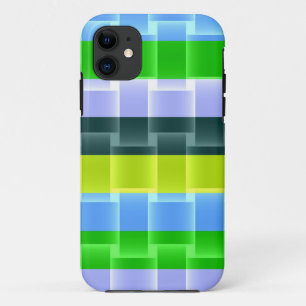 Hellgrünes Gelbgraues Aqua Streifen Muster Case-Mate iPhone Hülle