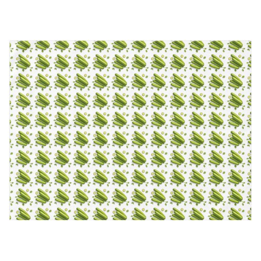 Hellgrünes Gemüsegurken-Blumenmuster Tischdecke (Vorderseite (Horizontal))