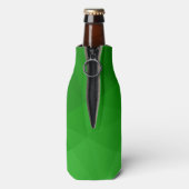 Hellgrünes geometrisches Maschenmuster Monogram Flaschenkühler (Flasche Rückseite)