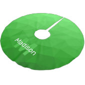 Hellgrünes geometrisches Maschenmuster Monogram Polyester Weihnachtsbaumdecke (Schrägansicht)