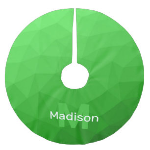 Hellgrünes geometrisches Maschenmuster Monogram Polyester Weihnachtsbaumdecke