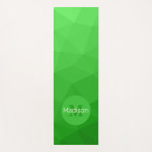 Hellgrünes geometrisches Maschenmuster Monogram Yogamatte (Vorderseite)