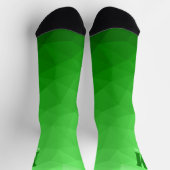 Hellgrünes geometrisches Maschenmuster Monogramm Socken (Oben)