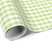 Hellgrünes Gingham-Muster Geschenkpapier (Rolleneckpunkt)