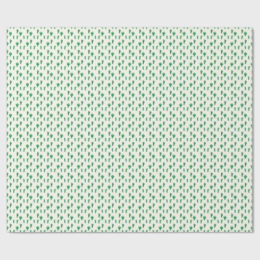 Hellgrünes Kaktus-Muster Geschenkpapier (Flach)