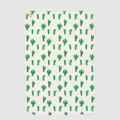 Hellgrünes Kaktus-Muster Golfhandtuch (Vorderseite)