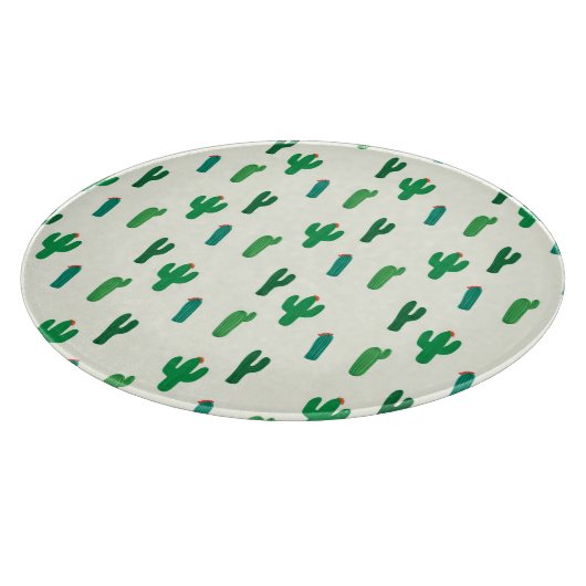 Hellgrünes Kaktus-Muster Schneidebrett (Ecke)