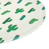 Hellgrünes Kaktus-Muster Schneidebrett (Ecke)