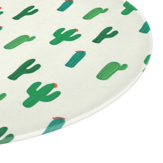 Hellgrünes Kaktus-Muster Schneidebrett (Ecke)