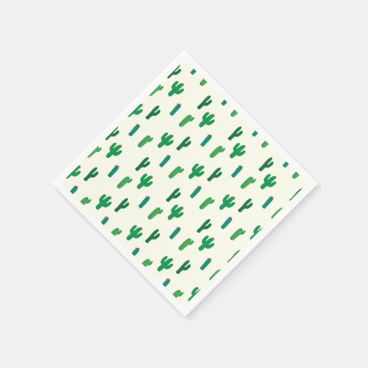 Hellgrünes Kaktusmuster Serviette (Ecke)