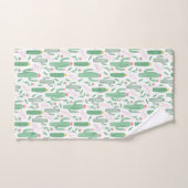 Hellgrünes Kaktussucculent-Muster Badhandtuch Set (Handtuch)