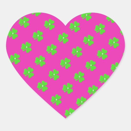 Hellgrünes Kleeblatt für St. Patrick's Day Herz-Aufkleber (Vorderseite)