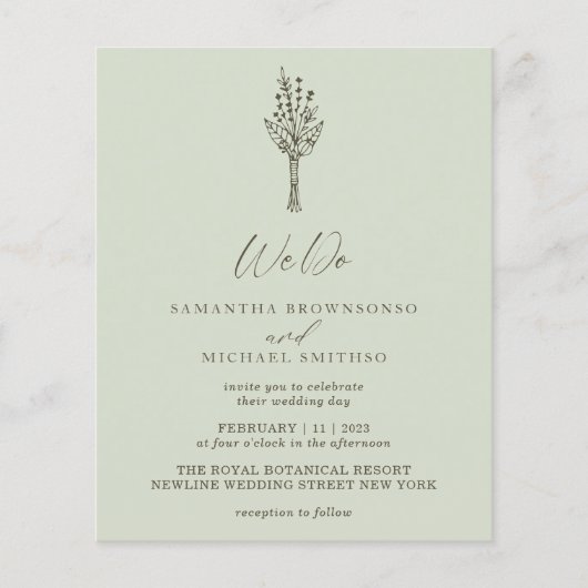 Hellgrünes modernes Budget wir tun botanisch Flyer (Vorne)