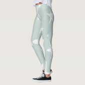 Hellgrünes Muster mit weißen Gesteinsformen Leggings (Links)