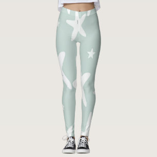 Hellgrünes Muster mit weißen Gesteinsformen Leggings