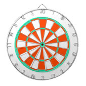 Hellgrünes Orangenweißes Dartboard Dartscheibe (vorne)