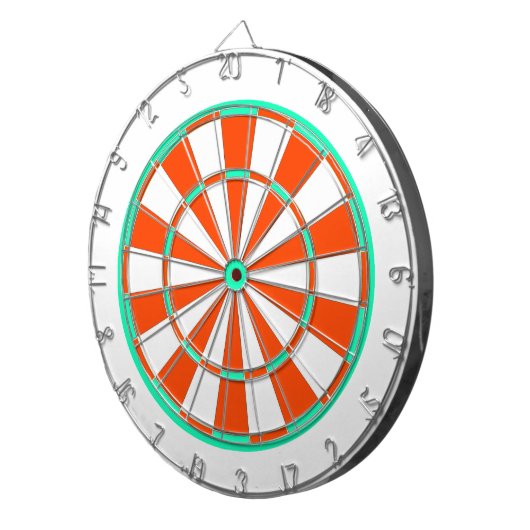 Hellgrünes Orangenweißes Dartboard Dartscheibe (Vorderseite rechts)