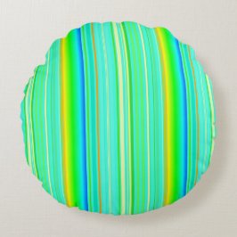 Hellgrünes Original vertikal gestreift Rundes Kissen