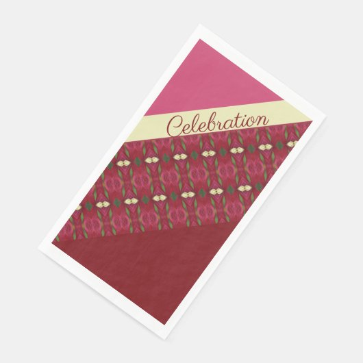 Hellgrünes Rosa und Burgund Serviette (Ecke)