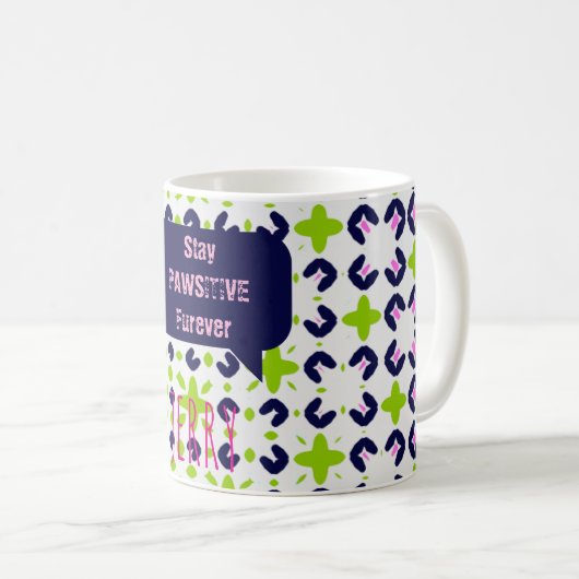 Hellgrünes Rosa und schwarze Kunst Kaffeetasse (VorderseiteRechts)