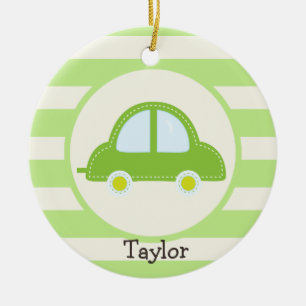 Hellgrünes Spielzeugauto Keramikornament