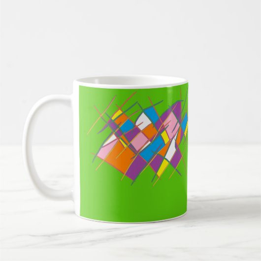 Hellgrünes Splint-Design in mehreren Farben Kaffeetasse (Links)