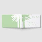 Hellgrünes Strand Hochzeit Palmenbaum Logo Gästebuch (Voll)