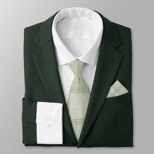 Hellgrünes Tartan-Karo Krawatte