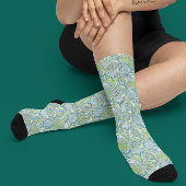 Hellgrünes und blaues Paisley-Muster Socken