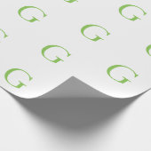Hellgrünes und Weißes Monogramm Geschenkpapier (Ecke)