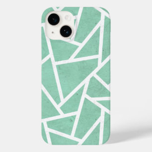 Hellgrünes und weißes Mosaikmuster Case-Mate iPhone 14 Hülle