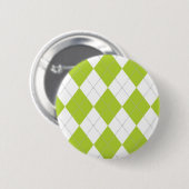 Hellgrünes und weißes Rauten-Muster Button (Vorne & Hinten)