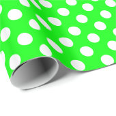 Hellgrünes und weißes Tupfen-Packpapier Geschenkpapier (Rolleneckpunkt)