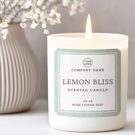 Hellgrünes, viereckiges Etikett Quadratischer Aufkleber